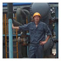 Jeremy, during piping inspection.
Baosteel Nanjing CHINA for Solios Chemical.